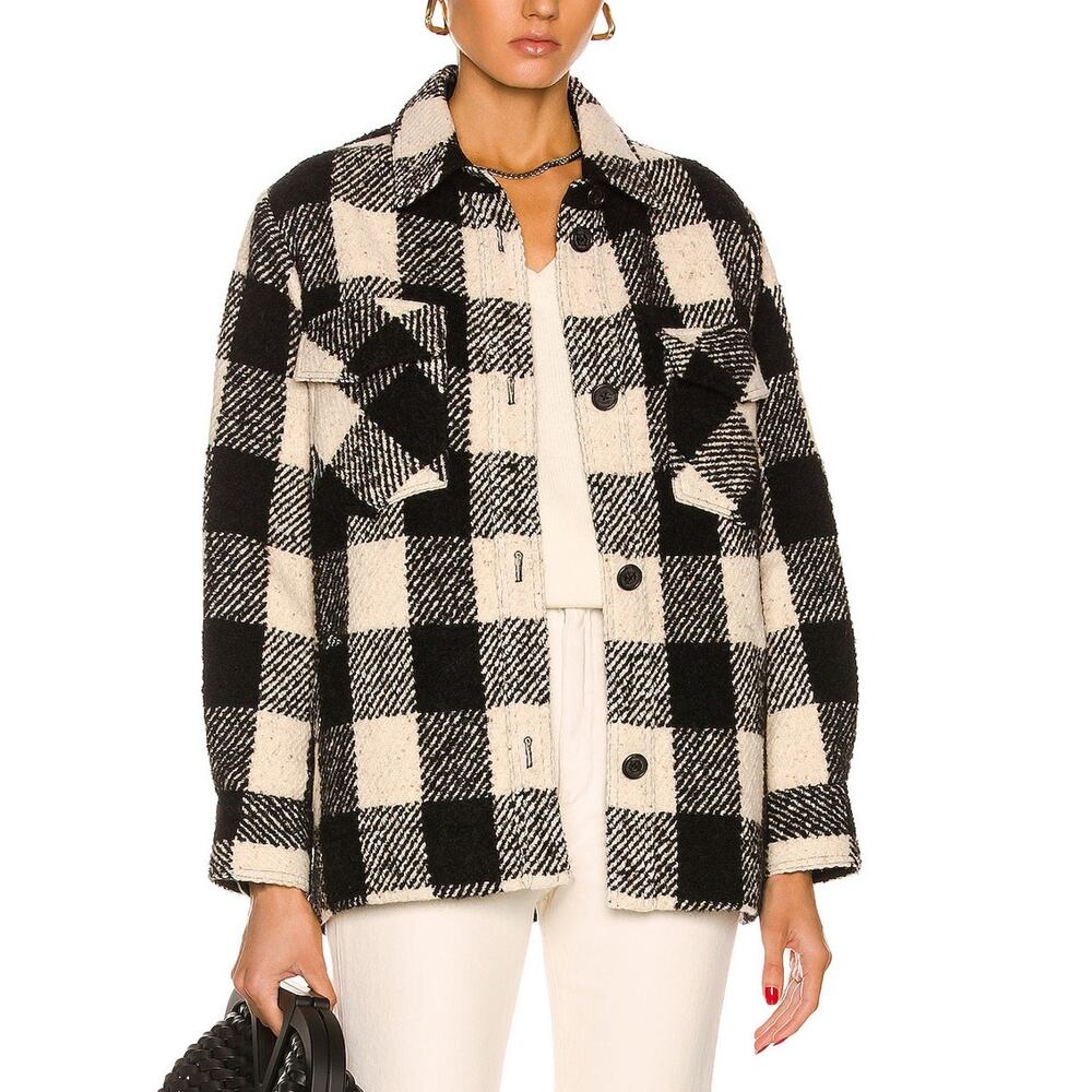 Nili Lotan Checked Multicolor Lenore Coat Size XS